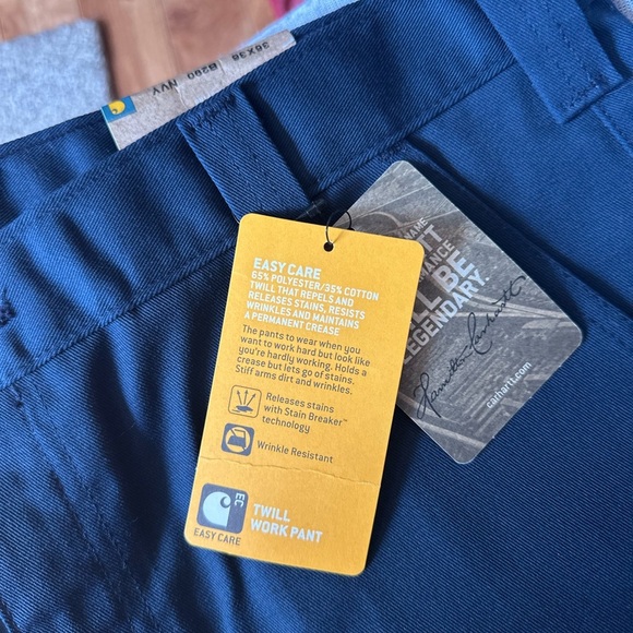 Carhartt Navy Blue Dress Pants Relaxed Fit - Picture 4 of 4